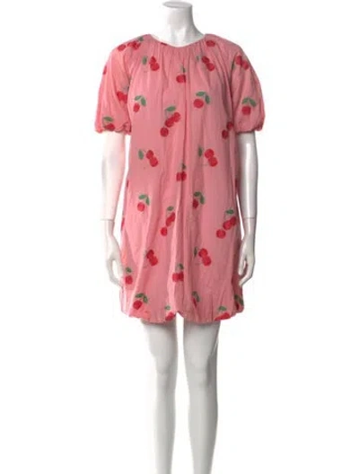 Pre-owned Danielle Fichera Printed Mini Dress In Pink