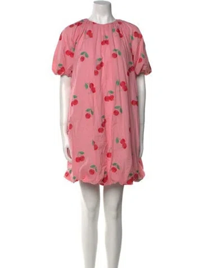 Pre-owned Danielle Fichera Printed Mini Dress In Pink