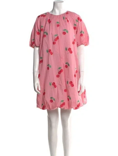Pre-owned Danielle Fichera Printed Mini Dress W/ Tags In Pink