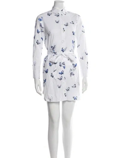 Pre-owned Danielle Fichera Printed Mini Dress In White