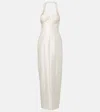 Danielle Frankel Bridal Lette Wool And Silk Bustier Gown In White