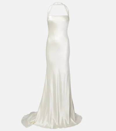 Danielle Frankel Bridal Presley Wool And Silk Gown In White