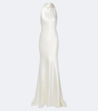 Danielle Frankel Bridal Wool And Silk Gown In White
