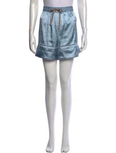 Pre-owned Danielle Frankel Patterned Mini Shorts In Blue