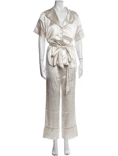 Pre-owned Danielle Frankel Satin Set W/ Tags In Neutrals