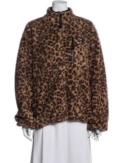 Pre-owned Danielle Guizio Animal Print Jacket In Brown