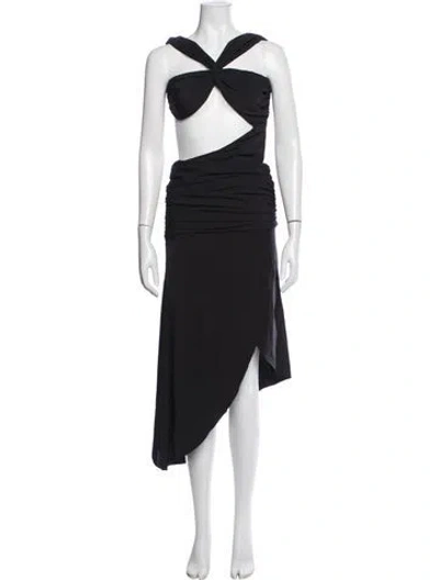 Pre-owned Danielle Guizio Asymmetrical Long Dress W/ Tags In Black
