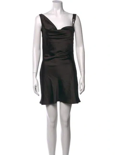 Pre-owned Danielle Guizio Asymmetrical Mini Dress In Black