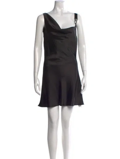 Pre-owned Danielle Guizio Asymmetrical Mini Dress In Black