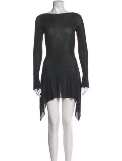 Pre-owned Danielle Guizio Bateau Neckline Knee-length Dress W/ Tags In Gray