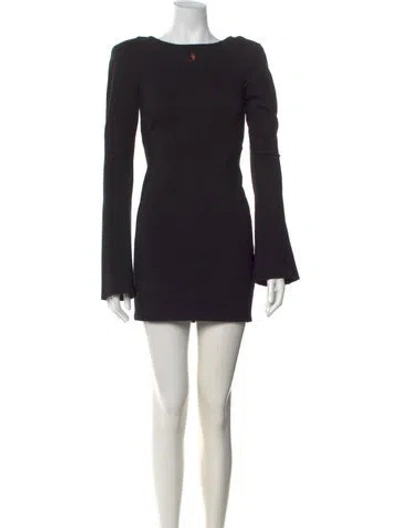 Pre-owned Danielle Guizio Bateau Neckline Mini Dress In Black