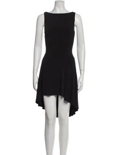 Pre-owned Danielle Guizio Bateau Neckline Mini Dress In Black