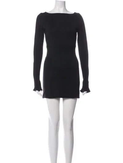 Pre-owned Danielle Guizio Bateau Neckline Mini Dress In Blue