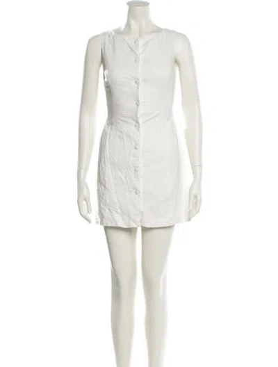 Pre-owned Danielle Guizio Bateau Neckline Mini Dress In Neutral