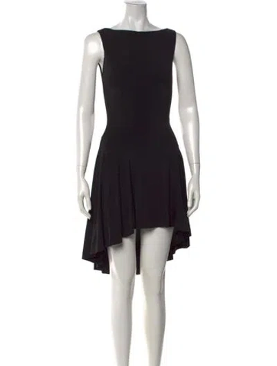 Pre-owned Danielle Guizio Bateau Neckline Mini Dress W/ Tags In Black