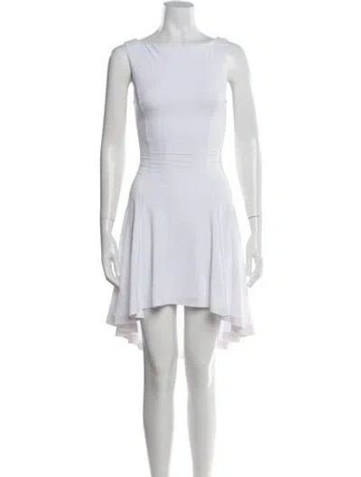 Pre-owned Danielle Guizio Bateau Neckline Mini Dress In White