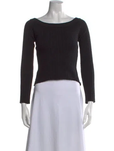 Pre-owned Danielle Guizio Bateau Neckline Sweater In Black