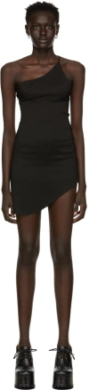 Danielle Guizio Black Asymmetrical Voxel Dress In Black