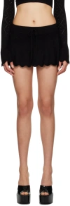 Danielle Guizio Black Scalloped Miniskirt In Black