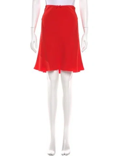 Pre-owned Danielle Guizio Bow Accents Knee-length Skirt In Orange