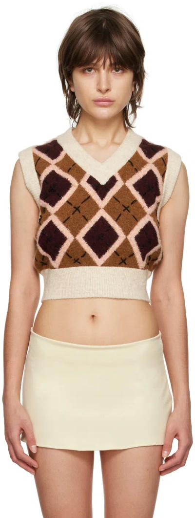 Danielle Guizio Brown Cardiff Vest