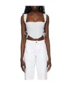 Danielle Guizio Blue Classic Fitted Corset In White