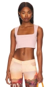 Danielle Guizio Celestial Stretch Top In Blush