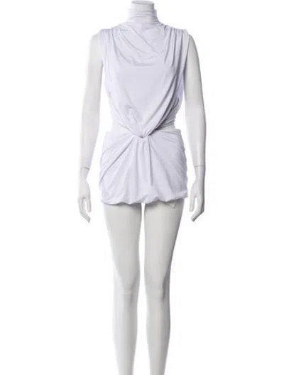 Pre-owned Danielle Guizio Cowl Neck Mini Dress In White
