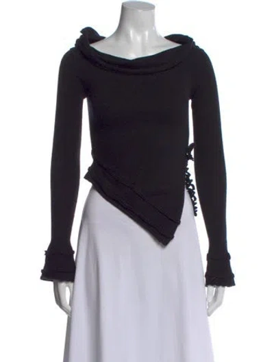 Pre-owned Danielle Guizio Cowl Neck Sweater In Black