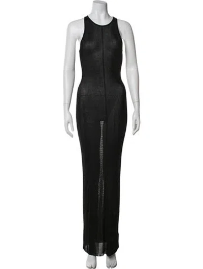 Pre-owned Danielle Guizio Crew Neck Long Dress In Green