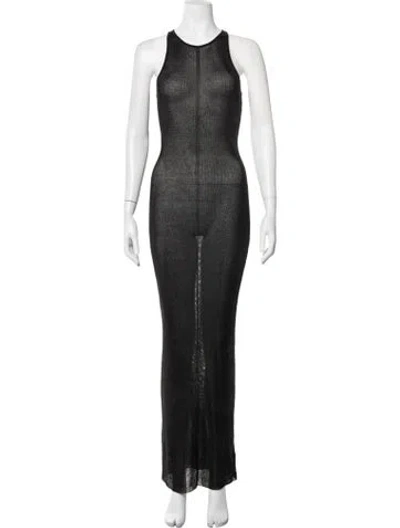 Pre-owned Danielle Guizio Crew Neck Long Dress W/ Tags In Black