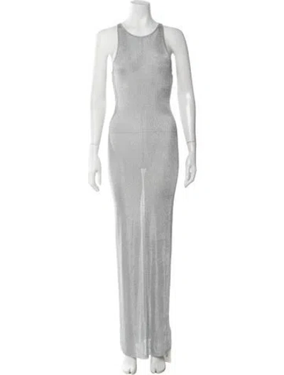 Pre-owned Danielle Guizio Crew Neck Long Dress W/ Tags In Grey