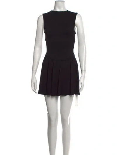 Pre-owned Danielle Guizio Crew Neck Mini Dress In Blue