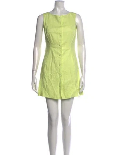 Pre-owned Danielle Guizio Crew Neck Mini Dress W/ Tags In Green