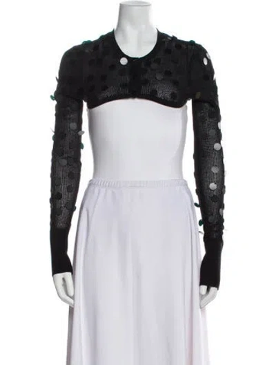 Pre-owned Danielle Guizio Crew Neck Sweater In Black