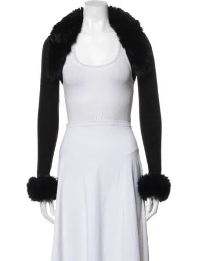 Pre-owned Danielle Guizio Crew Neck Sweater In Black