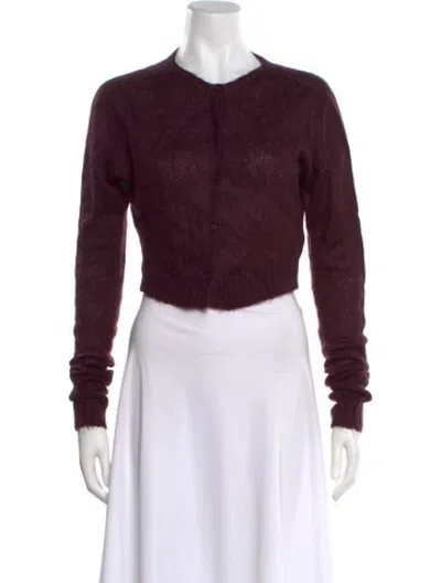 Pre-owned Danielle Guizio Crew Neck Sweater In Burgundy