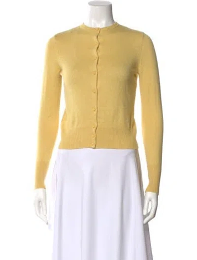 Pre-owned Danielle Guizio Crew Neck Sweater In Yellow