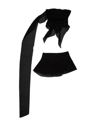 Pre-owned Danielle Guizio Cutout Accent Skirt Set In Black