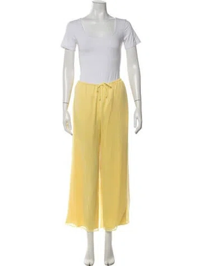 Pre-owned Danielle Guizio Embroidered Accent Pant Set W/ Tags In Yellow
