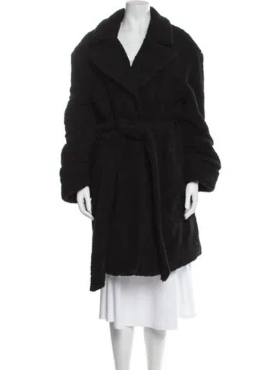 Pre-owned Danielle Guizio Faux Fur Coat In Black