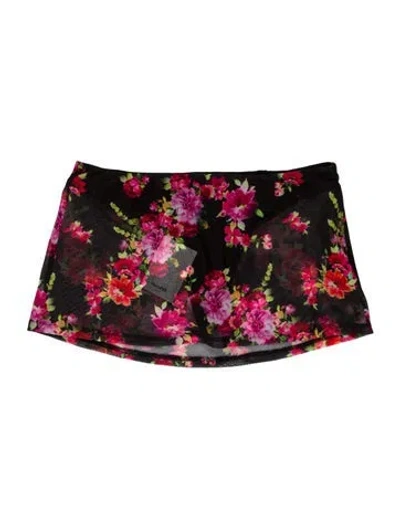Pre-owned Danielle Guizio Floral Print Bottoms In Black