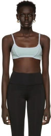 Danielle Guizio Green Exposed Seam Bra In Dusty Aqua