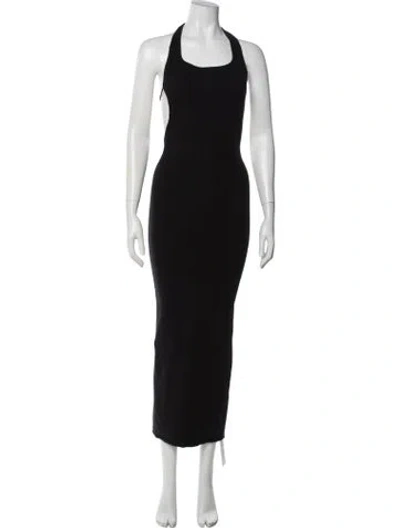 Pre-owned Danielle Guizio Halterneck Long Dress In Black