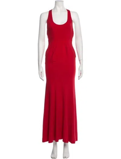 Pre-owned Danielle Guizio Halterneck Long Dress In Red