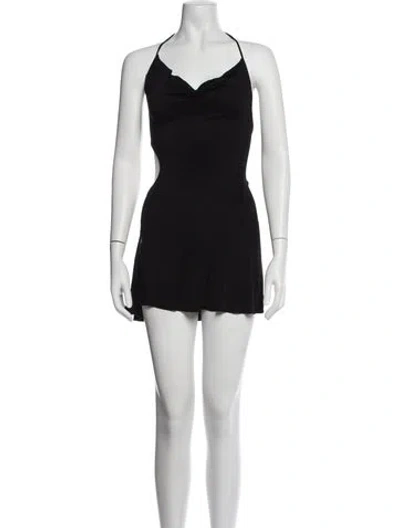Pre-owned Danielle Guizio Halterneck Mini Dress In Black
