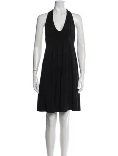 Pre-owned Danielle Guizio Halterneck Mini Dress In Black