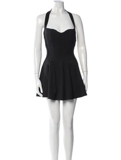 Pre-owned Danielle Guizio Halterneck Mini Dress In Black