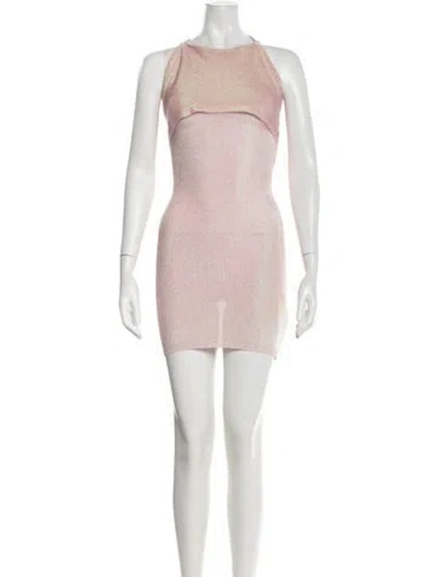 Pre-owned Danielle Guizio Halterneck Mini Dress In Pink