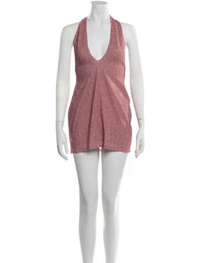 Pre-owned Danielle Guizio Halterneck Mini Dress W/ Tags In Pink